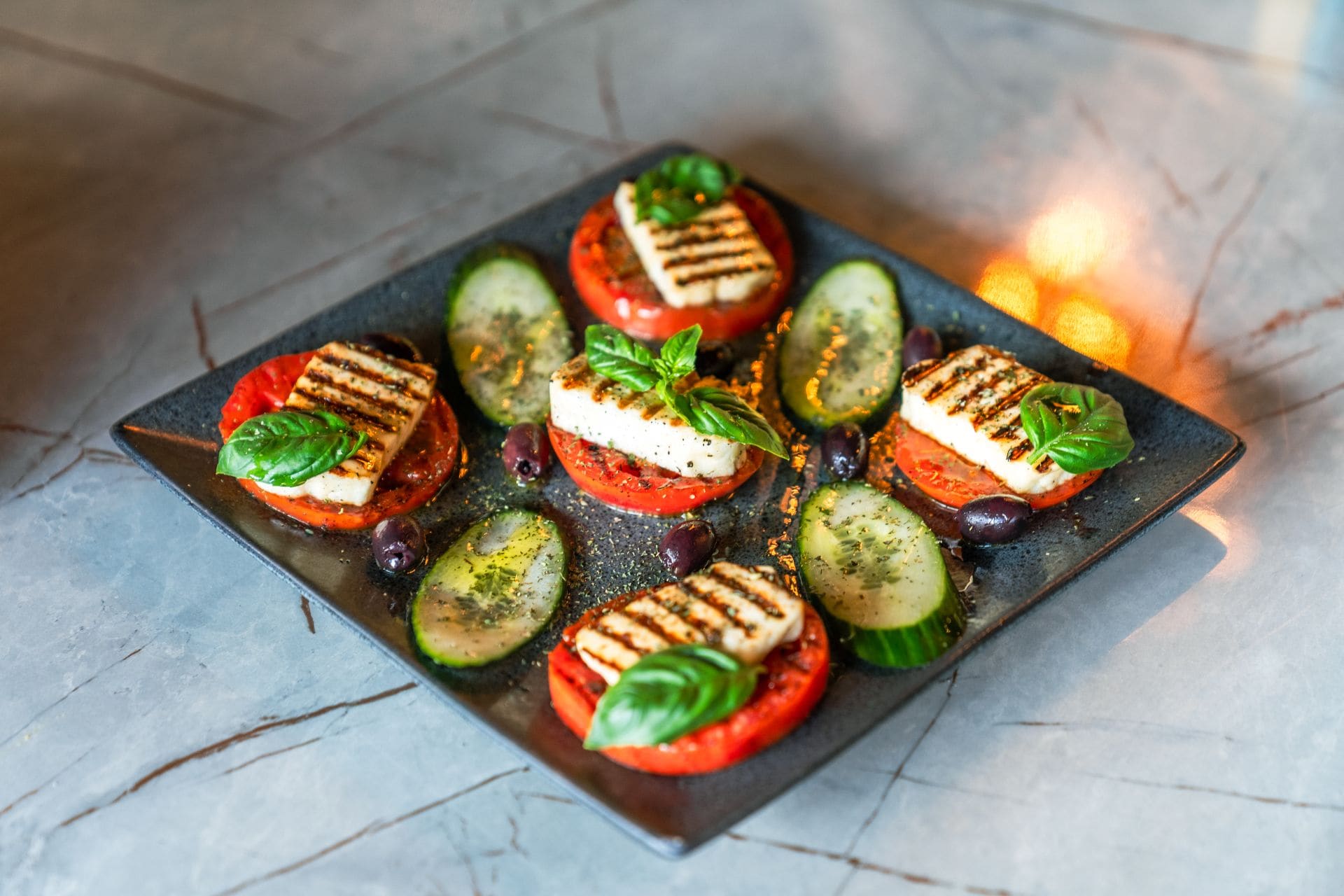 Grilled halloumi plate